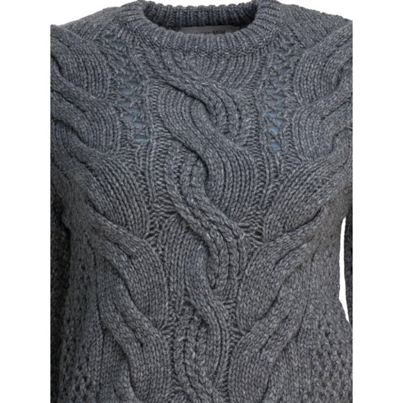 Max Mara Sportmax Wool-Blend Crewneck Sweater With Braids tag size S Women - Picture 3 of 4